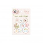 Tag set Believe in Fairies 01, 9 pcs (240 gsm, double sided, size: 3,2cm–6cm, paper bag)