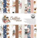 Paper Collection Set 30,5x30,5cm Coffee Break, 240 gsm (12 double-sided sheets, 12 designs, 2x6 double-sided sheets, 2x bonus design 30,5x30,5 cm on the cover)
