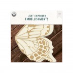 Light chipboard album base Naturalist - Mix and match, 15x15cm, 1set (5 pages in different shapes with a binding hole)