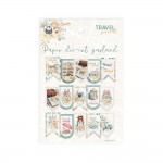 Paper die cut garland Travel Journal, 15 pcs (240 gsm, double-sided, size: 6x10cm, paper bag)