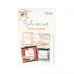Ephemera set Frames and Words, Travel Journal, 13 pcs (240gsm, 15x10cm paper bag)