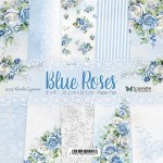 Paper Collection Set 20,3x20,3 cm Blue Roses, 250 gsm (15 -3x5 double-sided sheets, 10 designs, bonus design on the cover)
