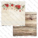 Double-sided paper 30,5x30,5 cm Christmas Cheer 0708, 250 gsm, 2 designs (1 sheet)