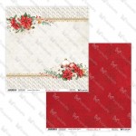 Double-sided paper 30,5x30,5 cm Christmas Cheer 0910, 250 gsm, 2 designs (1 sheet)