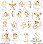 One-sided paper 30,5x30,5 cm Simple Story 4 – Christening 3, 250 gsm, (1 sheet)