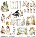 One-sided paper 30,5x30,5 cm Sunny Blooms – Elements 13, 250 gsm, (1 sheet)