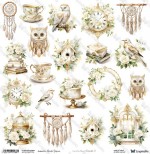 One-sided paper 30,5x30,5 cm White Roses – Elements 5, 250 gsm, (1 sheet)