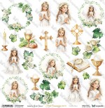 One-sided paper 30,5x30,5 cm Simple Story 4 – First Communion Boy 5, 250 gsm, (1 sheet)