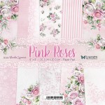 Paper Collection Set 20,3x20,3 cm Pink Roses, 250 gsm (15 -3x5 double-sided sheets, 10 designs, bonus design on the cover)