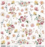 One-sided paper 30,5x30,5 cm Sunny Blooms – Flowers 1, 250 gsm, (1 sheet)