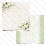 Double-sided paper 30,5x30,5 cm White Roses 0102, 250 gsm, 2 designs (1 sheet)