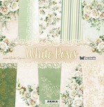 Paper Collection Set 30,5x30,5 cm White Roses, 250 gsm (5 double-sided sheets, 10 designs, bonus design 30x30 cm on the cover)