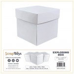 Exploding box, WHITE, 300 gsm, 10x10x10 cm, 3 pcs