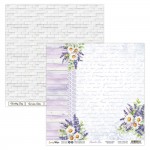 Double-sided paper 30,5x30,5cm Lavender Love - 01, 190 gsm (1 sheet)