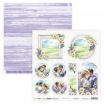 Double-sided paper 30,5x30,5cm Lavender Love - 03, 250 gsm (1 sheet)