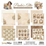 Paper Collection Set 20,3x20,3cm Paula’s Attic, 250 gsm (12 sheets, 12 designs, 2x6 double-sided sheets, 2 bonus designs)