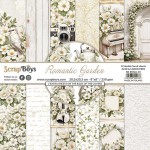 Paper Collection Set 20,3x20,3cm Romantic Garden, 250 gsm (12 sheets, 12 designs, 2x6 double-sided sheets, 2 bonus designs)