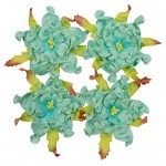 Handmade mulberry Gardenia, dia ~7cm, 4 pcs, SKY BLUE