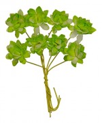 Handmade mulberry Chrysanthemum, dia ~2cm, stem 7cm, 8 pcs, 2 TONES GREEN