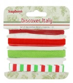 Set of decorative ribbons Discover Italy, 4 pcs, 1m each