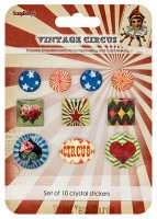 Crystal stickers decoration. Vintage Circus Set of 10 crystal stickers